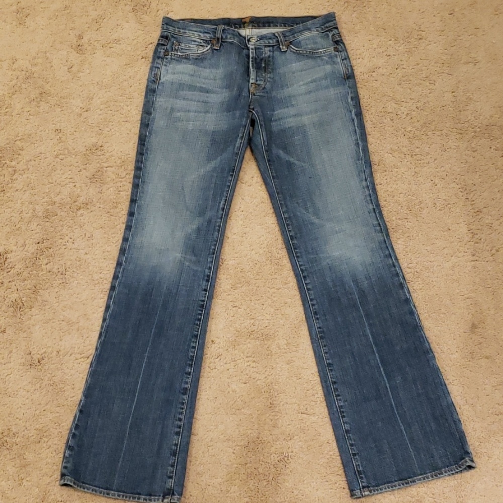 7 for all man kind bootcut distressed jean size 28 bootcut jeans . made in usa